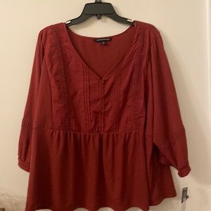 NWT zac & Rachel red plus shirt size 2x